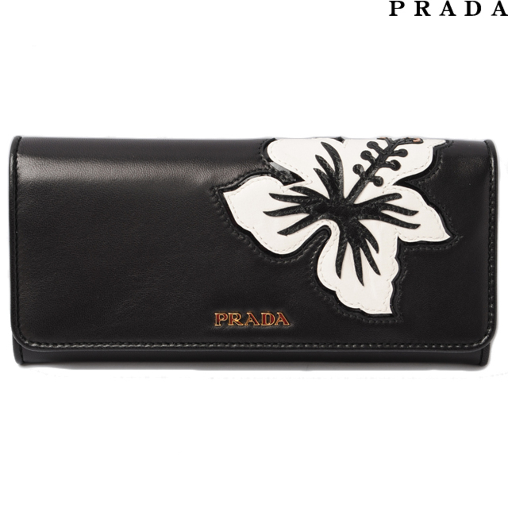 Prada Long Wallet Patchwork Nappa Black - image 1